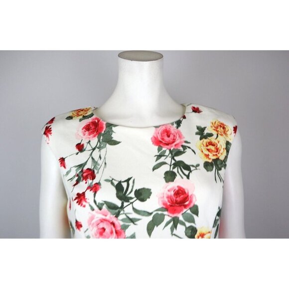 EMERALD SUNDAE - WOMEN'S WHITE FLORAL PRINT FIT & FLARE DRESS - SIZE L - Picture 3 of 6